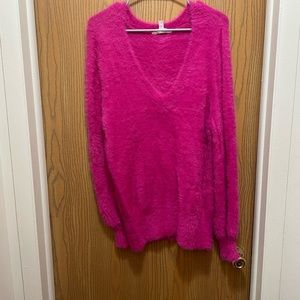 Pink fuzzy sweater